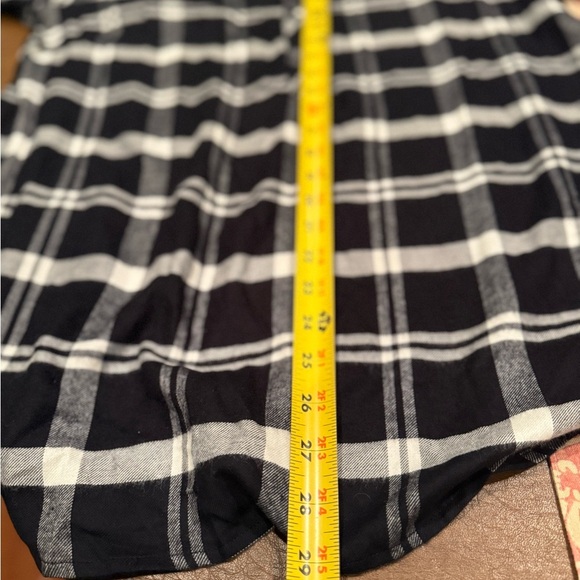 NWT Talbots Black & White Plaid Flannel VNeck Pullover w Balloon Sleeve SZ L - Picture 12 of 16